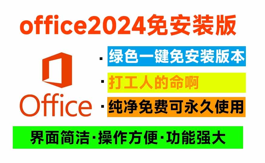 电脑软件丨office2024 绿色免安装版 加入AI 功能 老爷机的福音-樊星之宇分享站